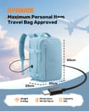Samfolk Cabin Bags for Ryanair 40x20x25 Underseat Travel Bag 12 Pockets Hand Luggage Bag Cabin Bag with Separate Shoe Pocket for Women & Men Carry on Bag with Anti-theft Pockets (Blue, 40x20x25) - 3