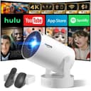 Mini Projector with WiFi 6 and Bluetooth 5.4 Support 4K 1080P Auto Keystone 180° Rotatable Projector Portable Compatibile with HDMI/TV Stick/Memory Stick - 1