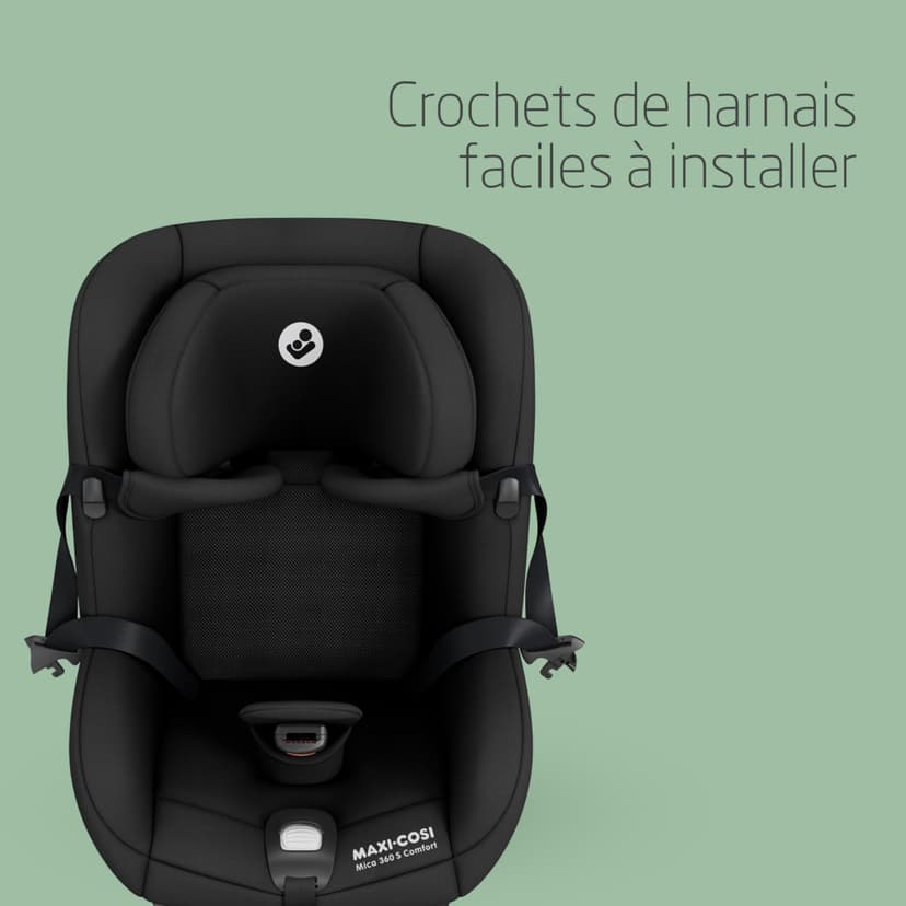 Maxi-Cosi Mica 360 S Comfort, Tissus respirants, Siège-auto isofix 360 pivotant, 0–4 ans (40–105 cm), Rotation FlexiSpin, 5 inclinaisons, Protection G-CELL, Crochets harnais Easy-in, Authentic Black - 5