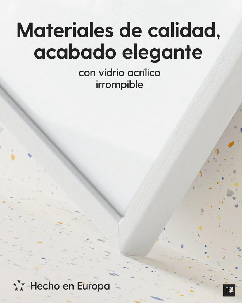 Heimlich double pack (2 pcs.) Picture Frames Wood - with Shatterproof Acryl Glass - DIN A3 (29,7x42cm), White - 3