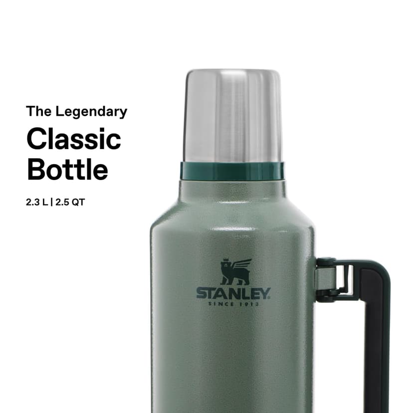 Stanley 1913 Classic Legendary Thermal Flask 2.3L - Keeps Hot Or Cold for 48 Hours - BPA-Free Insulated Bottle - Stainless Steel Coffee Flask - Leakproof - Dishwasher Safe - Green - 3
