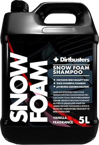 Dirtbusters Snow Foam Car Shampoo And Wax, Powerful Thick Foam Pre Wash Car Cleaner, Non Caustic & Safe Suitable For Cleaning All Vehicle Exteriors, Vanilla (5L)