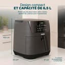 Princess Friteuse à Air Digitale 6,5 L avec Séparateur Amovible, 12 Programmes, Écran Tactile, Jusqu’à 60% d’Économie d’Énergie, Sans Huile, pour 1,5 kg Frites, Noire, 182061 - 2