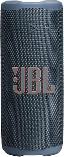 JBL Grip, Enceinte Bluetooth compacte, AI Sound Boost, étanche et resistante à la poussière IP68, éclairage d’Ambiance, 14 h d’autonomie, Connexion Multi-Enceintes Auracast, app JBL Portable, Bleu