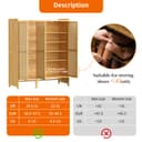 unho Meuble Chaussure d’Entrée en Bambou: Rangement Chaussure avec 5 Étagères Armoire à Chaussures avec 4 Crochets Design - 90.5 × 35 × 107 cm - 7