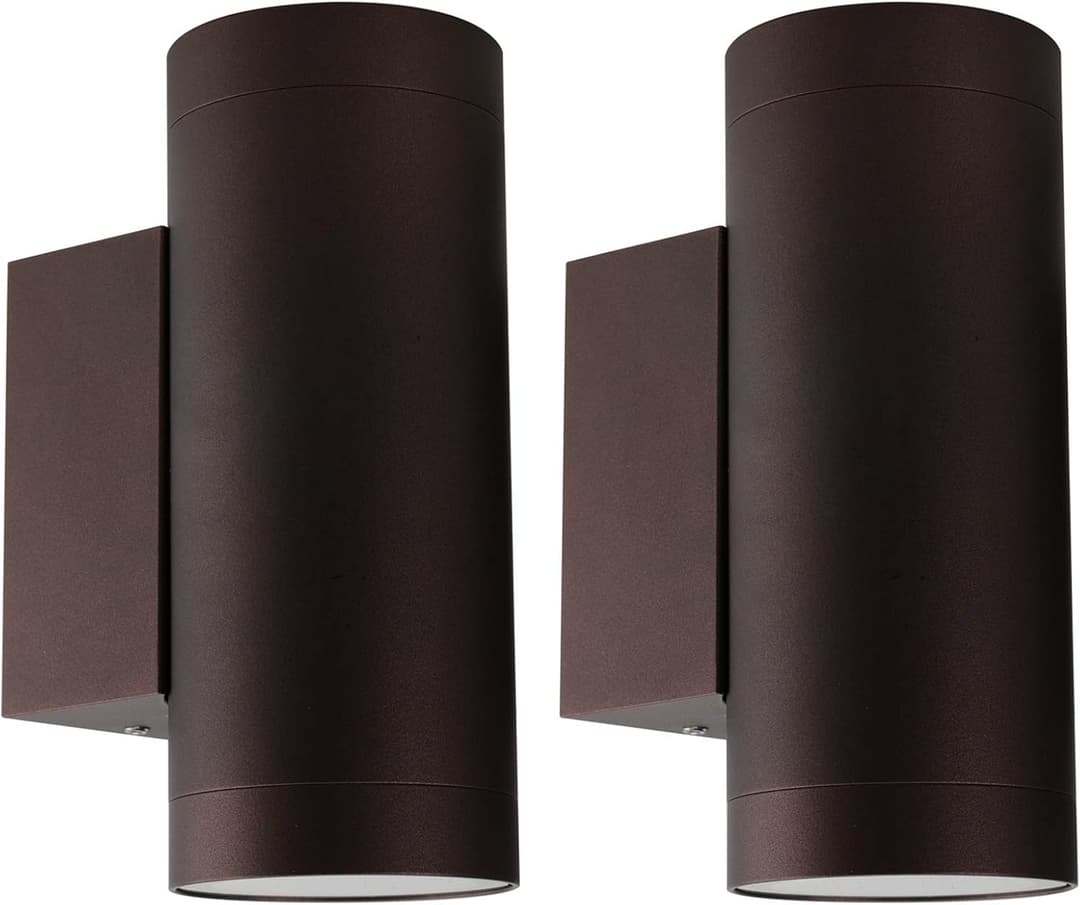 Klighten 2 pcs Applique Murale Exterieur GU10, Aluminium Up/Down Eclairage Exterieur, IP65 Étanche Lampe Exterieur Murale pour Jardin Couloir Entrée Patio, Ampoule non Incluse, Bronze