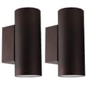 Klighten 2 pcs Outdoor Wall Light IP65 Up Down Outdoor Indoor Wall Lighting Modern Aluminum Wall Lamp for Garden Entrance Corridor Courtyard, Socket GU10, Bulb not Included, Bronze - 1