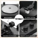 Trynnay Giradischi, Lettore con Contrappeso Regolabile, Bluetooth In/Out, 33/45 RPM, Riproduce Dischi in Vinile da 7/10/12 Pollici, Suono Hi-Fi per gli Appassionati di Musica, Nero - 4