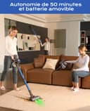 Cordless Vacuum Cleaner 50 Mins/40 KPA/450 W, Battery Vacuum Cleaner with Geen LED, Wireless Vacuum Cleaner with Upgraded Floor Brush, Vacuum Cleaner Battery for Pet Hair, Blue - 3