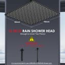KINLIV Grand pommeau de douche à effet pluie noir mat de 40,6 cm, entièrement en métal en acier inoxydable 304, douche à effet pluie avec 324 buses en silicone – Pommeau de douche carré pour salle de - 2