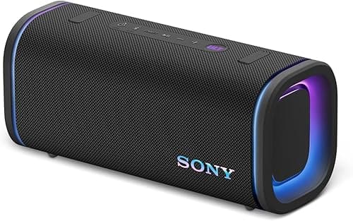 Sony ULT FIELD 5 - Potente speaker portatile Bluetooth, batteria da 25 ore, 2 modalità ULT POWER SOUND, IP67, impermeabile, antipolvere, 360 luci, tracolla staccabile, compatto - Nero