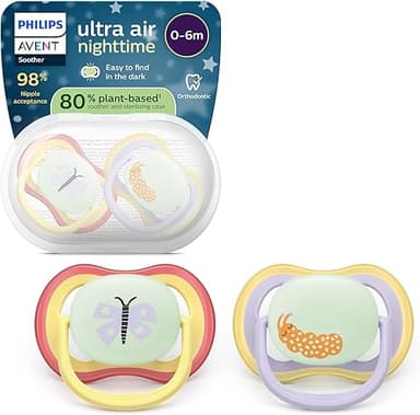 Philips Avent Ultra Air Nighttime Soothers - Orthodontic …