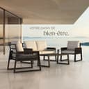 tectake® Ensemble Salon de Jardin Exterieur 4 Personnes en Aluminium Canapé 2 Places 2 Fauteuil Salon et 1 Table de Jardin, Coussins Inclus, Mobilier Amenagement Balcon Terrasse Veranda - 8