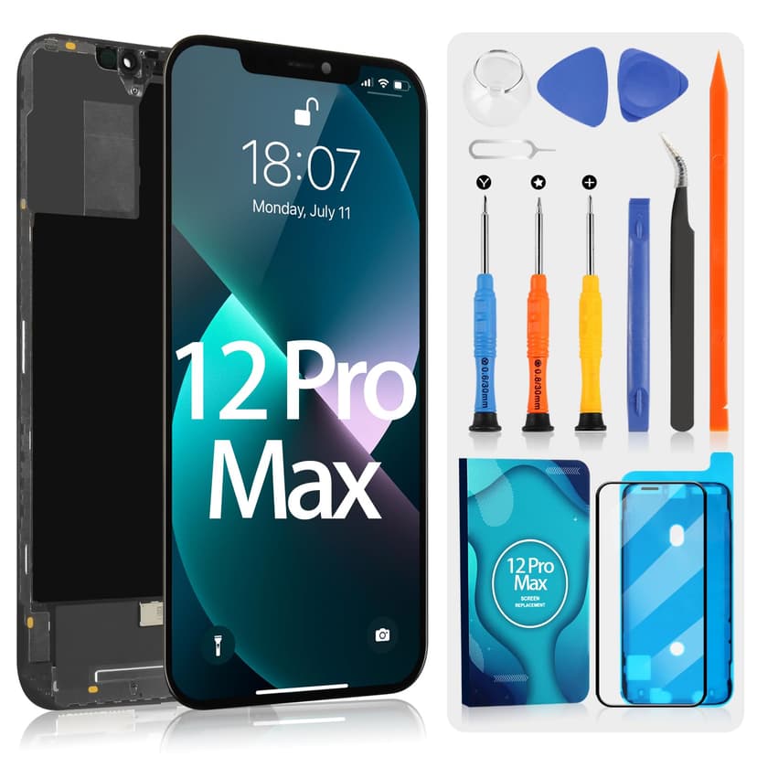 ARSSLY Écran LCD pour iPhone 12 Pro Max Complet, LCD Ecran pour iPhone 12 Pro Max A2411 A2342 A2410 A2412 6,7 Pouce Écran Tactile Remplacement Assemblée avec Réparation Kit - 1