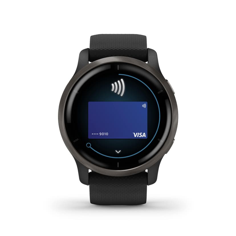 Garmin Venu 2 - Montre connectée GPS Multisports avec écran AMOLED, autonomie Longue durée (11 Jours) – Gris avec Bracelet Noir - Boîtier 45 mm - 8