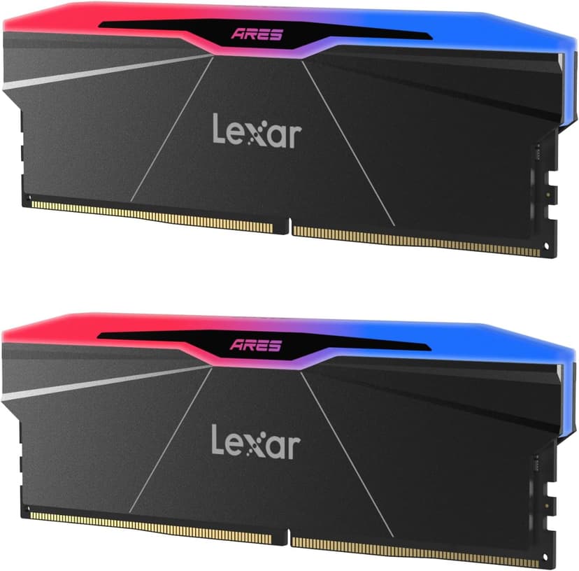 Lexar ARES Gen2 RGB DDR5 RAM 32GB Kit (2x16GB) 6000MHz CL26, 288Pin UDIMM Desktop Memory, PC Gaming Computer Memory for AMD EXPO/DRAM Empowered by SK hynix/CL26-36-36-68/1.45V(LD5U16G60C26BR-RGD) - 1