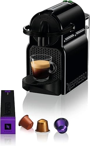 Nespresso DeLonghi EN 80.B - Inissia Capsule Coffee Pod Machine - Auto Brew Stop, fast Heat-up, auto Off - 0.8 Liters, 19 Bar - incl. 16 Pods - black