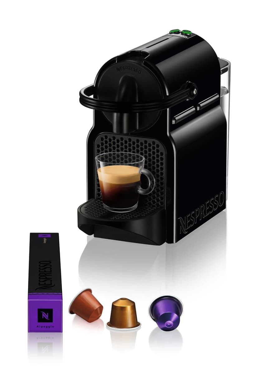 Nespresso DeLonghi EN 80.B - Inissia Capsule Coffee Pod Machine - Auto Brew Stop, fast Heat-up, auto Off - 0.8 Liters, 19 Bar - incl. 16 Pods - black - 1