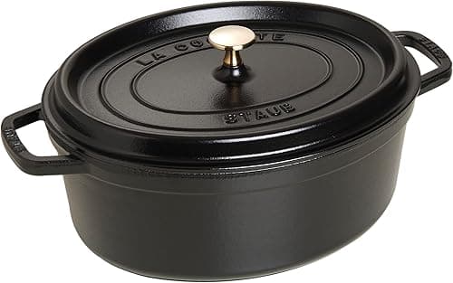 STAUB Cocotte en Fonte Émaillée avec Couvercle, Tous feux dont induction, 8 personnes, Ovale, 41 cm, 12 L, 11,9 kg, Noir Mat