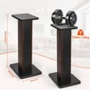 OUUTMEE Support pour enceintes en bois de 60 cm (24 pouces) – Supports HiFi robustes pour home cinéma, support universel pour enceintes à poser pour étagères avec design remplissable de sable (lot de - 2