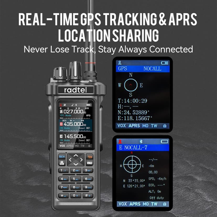 Radtel RT-950 PRO Ham Radio GPS/APRS, 10W Walkie Talkie Long Range Handheld Two Way Radio, AM/FM/CB/SW/MW/LW Reception, Bluetooth APP Programming (with Programming Cable Extra Battery) - 7