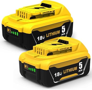 2Pcs Remplacement pour DeWalt Batterie 18V 5.0Ah+pour Dew…