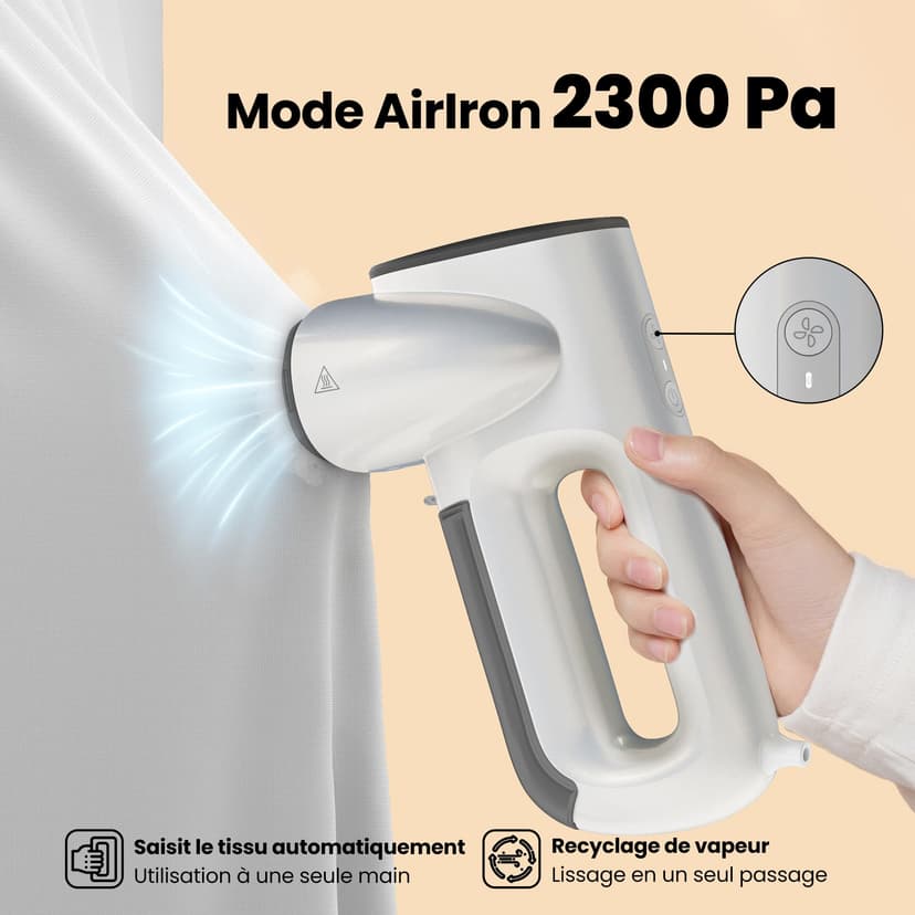 Neakasa Magic 1 Défroisseur vapeur portable avec aspiration, compact et pliable, pas de planche à repasser nécessaire, utilisation à une main - 3