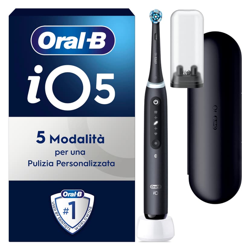 Oral-B iO 5N Rechargeable Electric Toothbrush, Black, 1 Head, 1 Travel Case, 1 Toothbrush - 1