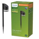 Philips Lighting Vynce Outdoor Solar wall Light, Round, 1.5W, 2700K, Black, IP44 Weatherproof - 1