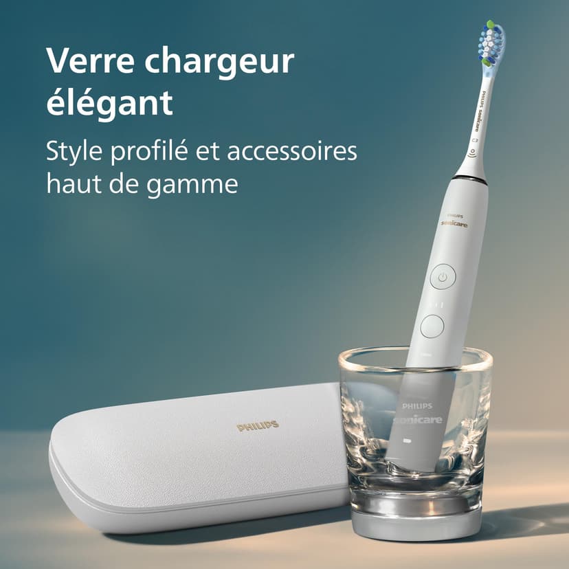 Philips Sonicare DiamondClean Series 9000 Twin Pack Sonic Electric Toothbrushes, Cleaner Teeth and Gums Connected with App, Black and Rose Gold (Model HX9914/61) - 8