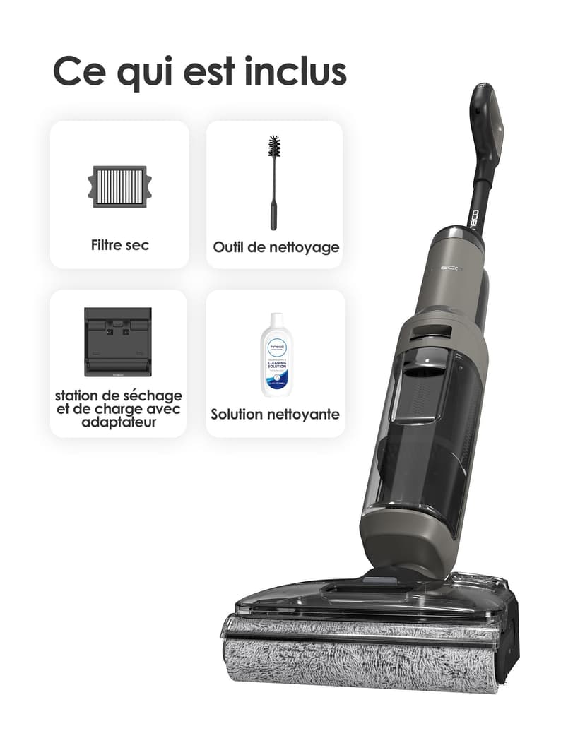 Tineco Floor One i6 Stretch Cordless Vacuum Cleaner Powerful Suction 20 kPa Tilts to 180° Self-Cleaning and Dries in 5 Minutes with Air at 85°C 40 Minutes of Autonomy - 2