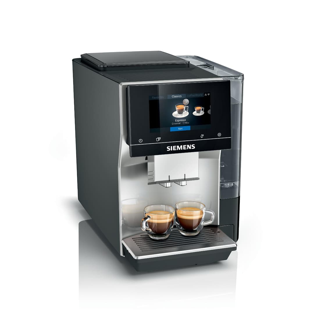 SIEMENS EQ700 classic TP715E17 Machine à café automatique avec contrôle par application, infusion à froid, écran tactile, jusqu'à 10 créations de café favorites, nettoyage automatique à la vapeur