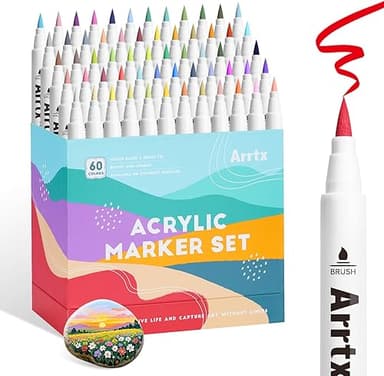 Arrtx Marqueurs Acryliques 60C Couleurs pour paysages, Ma…