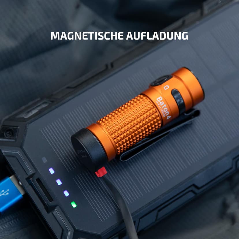 OLIGHT Baton 4 LED Small Torch Rechargeable up to 1300 Lumens, 170 m Light Range, Super Bright Mini Torch with 6 Modes, 30 Days Running Time, Strong Flashlight, IPX8 for Everyday Use, Orange - 6