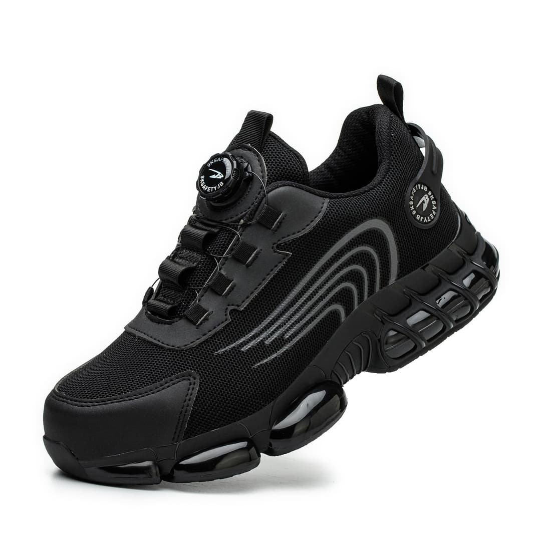 Safety Trainers Mens Womens Steel Toe Cap Safety Shoes Lightweight Safety Work Trainers Puncture Proof with Air Cushion Black 43 EU