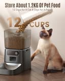 oneisall Automatic Cat Feeder, 2.4G WiFi Cat Food Dispenser with App Control, 3.5L Cat Feeder with Timer,1-12 Meals a Day with Stainless Steel Bowl - 5