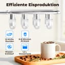 Acmeenjoy Ice Cube Machine 12 kg/24 H, Small Ice Cube Machine, 1.2 L, Self-Cleaning Ice Maker with Handle Ice Cube Basket/Shovel, 8 Ice Cubes in 6-8 Minutes, for Kitchen/Office/Party/Office, RV, Black - 2