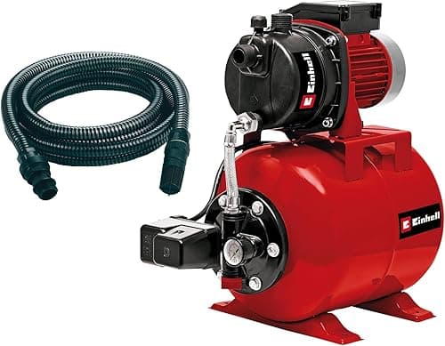 Einhell Groupe de surpression GC-WW 6538 Set (650 W, Hauteur d'aspiration 8 m, Câble d‘alimentation 1,4 m, Interrupteur à pression) Livré avec tuyau d'aspiration 7 m