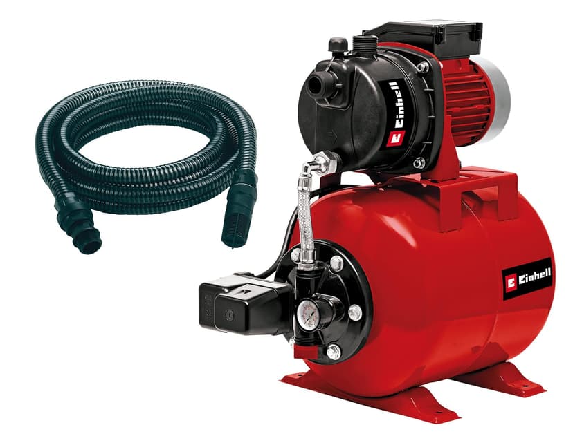 Einhell Groupe de surpression GC-WW 6538 Set (650 W, Hauteur d'aspiration 8 m, Câble d‘alimentation 1,4 m, Interrupteur à pression) Livré avec tuyau d'aspiration 7 m - 1