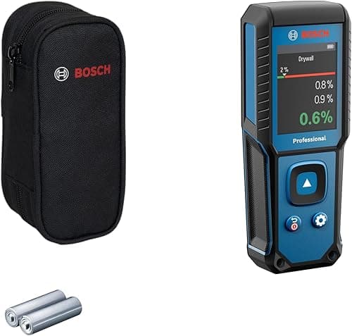 Humidimètre GMM 1-15 Bosch Professional à broches (non invasif, mesure 37 essences de bois et 10 matériaux de construction, indice de protection IP65, 2 piles AA, housse)