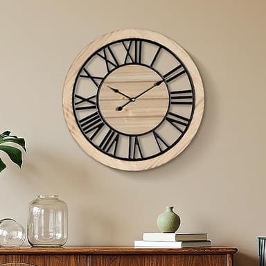 Maxstar 60cm Wall Clock For Living Room Decor, Ultra-Sile…