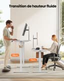 ErGear Bureau Assis Debout Electrique, Bureau Réglable en Hauteur Electrique 140 x 70 cm, Bureau Informatique avec Panneau Intelligent à 4 Mémoires, Bureau Blanc avec Plateau en Panneaux Assemblés - 3