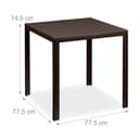 Relaxdays Table Jardin carrée à Manger, Effet Optique Bois, Jardin, Balcon, terrasse HlP 74,5x77,5x78cm, Table de Balcon - 4