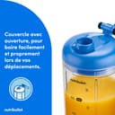 nutribullet Flex 590ml - Blender Portable pour Smoothies avec Couvercle à Bec, Mixeur Hachoir, Broie Glace et Fruits Surgelés, USB-C, Tasse sans BPA, Facile à Nettoyer, Bleu (NBP013BL) - 6