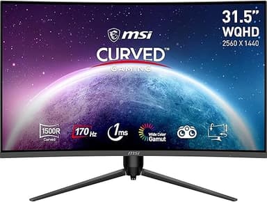 MSI G32CQ5P 31.5 inch WQHD Curved Gaming Monitor - 1500R …