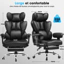 COMHOMA Gaming Chair, Ergonomic Office Chair with Adjustable Armrests, Sprung Lumbar Support for Big and Tall People, 330lbs Wide Seating, Black - 3