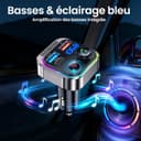 GizmoVine Bluetooth 5.4 FM Transmitter Car Adapter 63W (PD 45W & 18W) [Light Switch] [HiFi Bass Sound] [Fast Charging] Wireless Radio Music Adapter LED Display Zinc Alloy Hands-Free Calling Support - 5