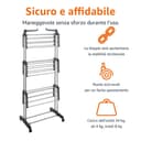 Amazon Basics Séchoir à Linge Intérieur, à Ailes Pliables, à 4 Niveaux, 72,9 à 126 x 64 x 173 cm (L x L x H), Argenté, pour Vêtements - 2