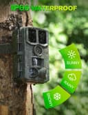 Hunting Camera, 60MP 4K HD Infrared Night Hunting Camera with 850nm IR LED, 120° Wide Angle, Photographic Trap with 32GB Card, for Animal Watching and Security Surveillance - 6