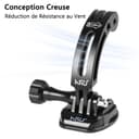 HSU Curved Extension Arm for GoPro, Aluminum Alloy Arced Camera Mount with 1/4 Screw Hole for most Action Cameras (7.6CM) - 4